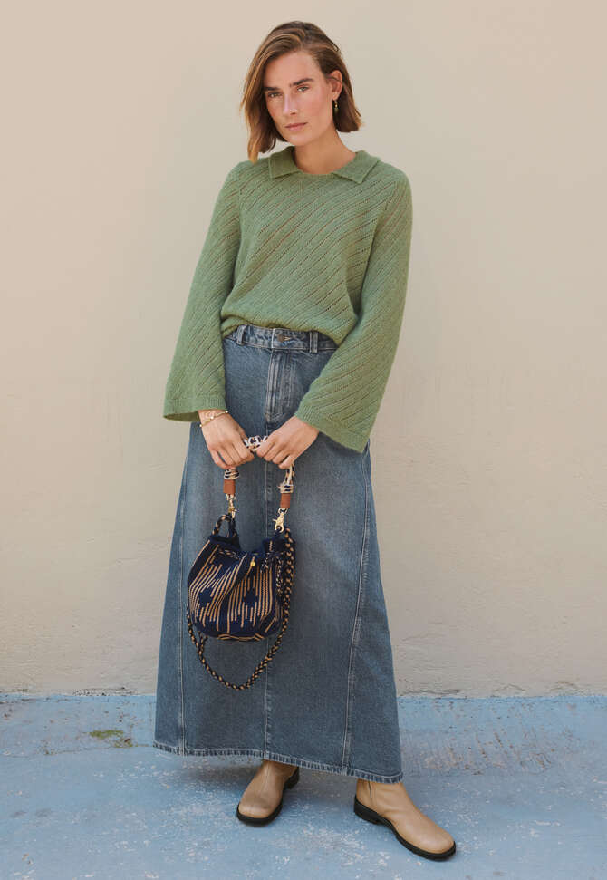 Collared sweater, Basil green, completeTheLook
