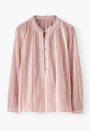 Crinkle stripe blouse, Ecru pink, webstill