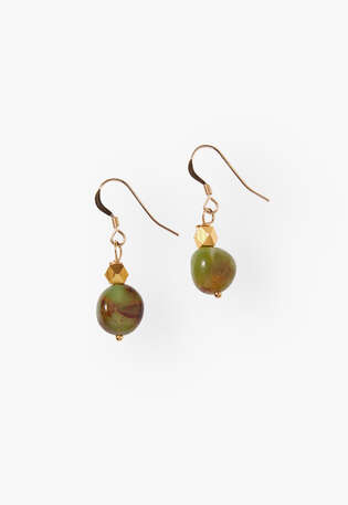 Drop earring, Green gold, webstill