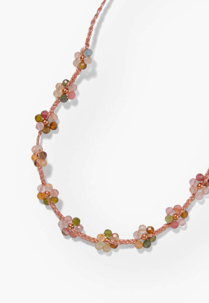 Beaded flower bracelet, Pink multi, completeTheLook