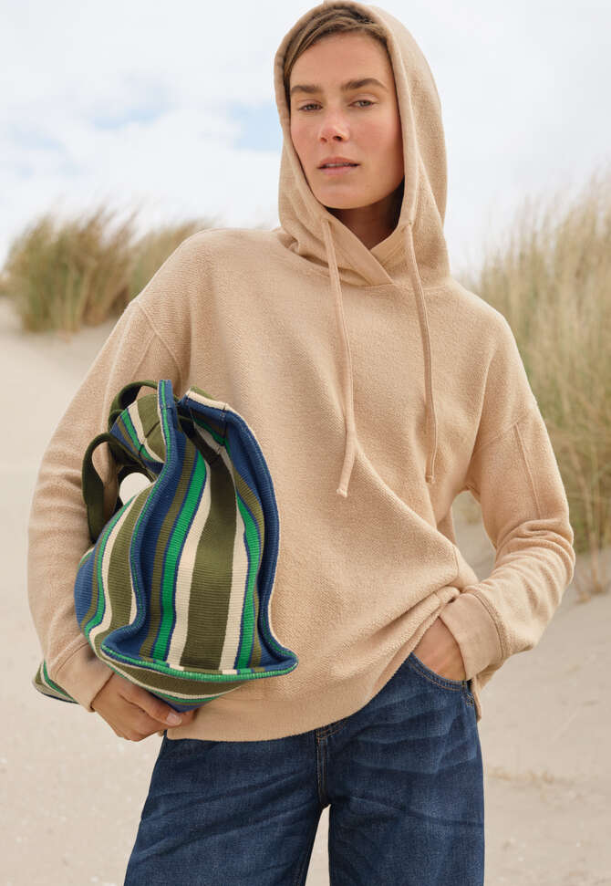 Large striped bag, Olive blue, completeTheLook