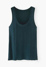 Pintuck vest, Deep petrol, webstill