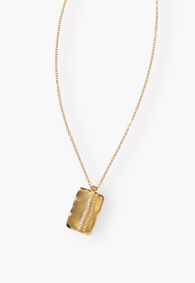 Square-pendant necklace, Gold, completeTheLook