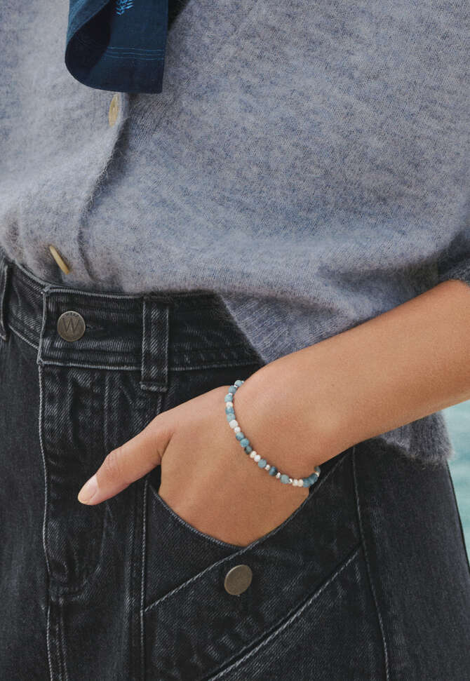Bracelet, Aquamarine pearl, completeTheLook