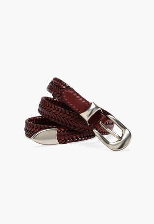 Plaited belt, Red brown, webstill