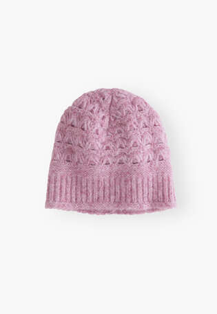 Knitted hat, Pink lavender, webstill