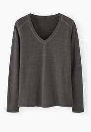 V-neck top, Charcoal, webstill