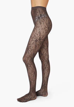 Lace tights, Dark brown, webstill