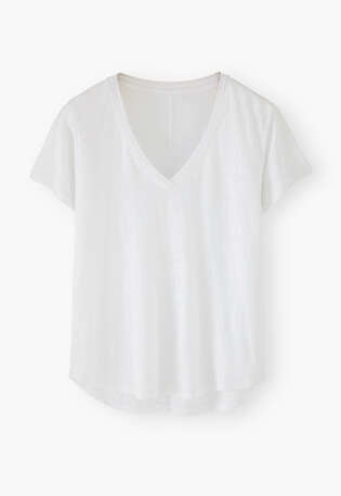 V-neck top, White, webstill