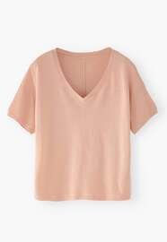 V-neck T-shirt, Light salmon, webstill