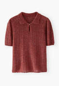 Lace-stitch sweater, Dark ruby, webstill