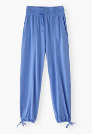 Tie-hem trousers, Cornflower, webstill