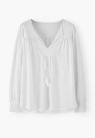 Gathered top, White, webstill