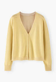 Boxy cardigan, Soft lemon, webstill