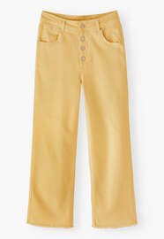 Straight-leg let-down hem jeans, Soft honey, webstill