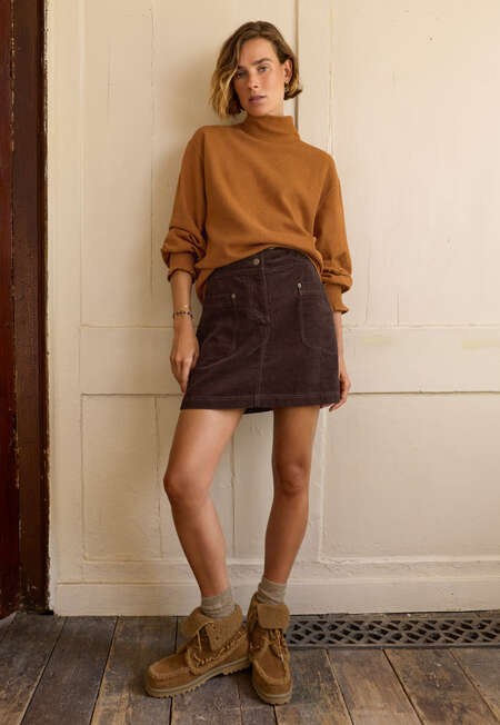 High-neck sweatshirt, Copper, completeTheLook