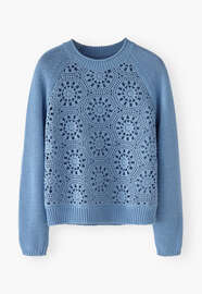 Crochet sweater, Blue cornflower, webstill