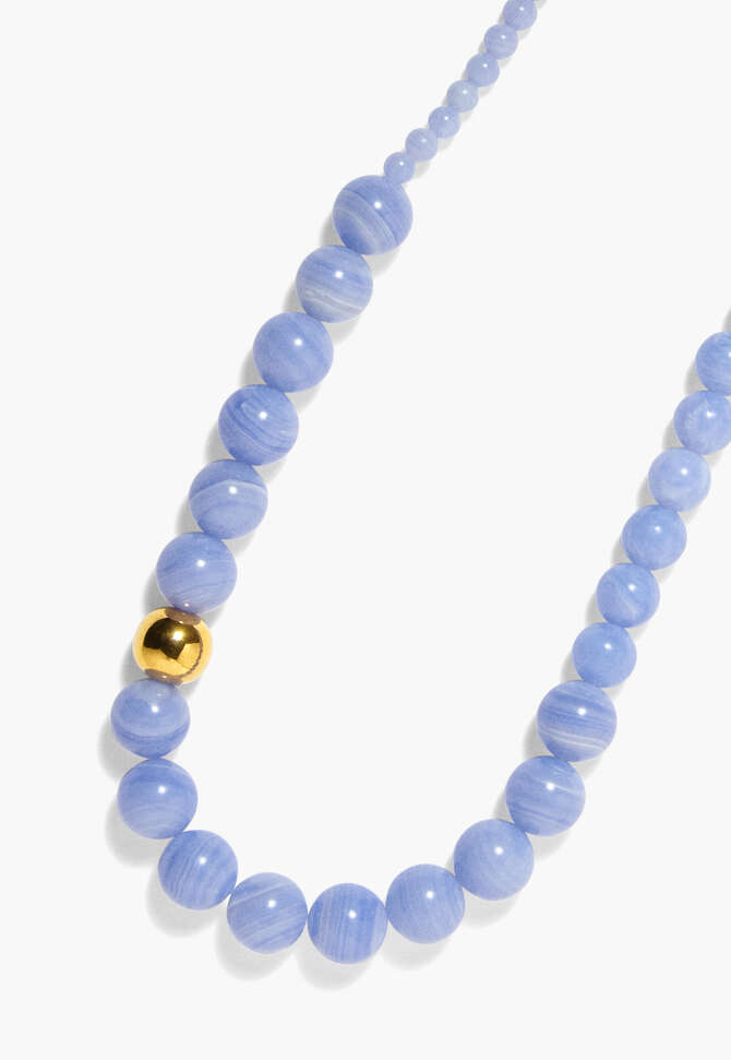 Beaded necklace, Blue agate, completeTheLook