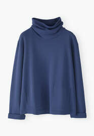 Funnel-neck sweatshirt, Cobalt, webstill