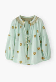 Clipped jacquard blouse, Ice blue, webstill