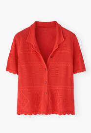 Knitted shirt, Vermillion, webstill