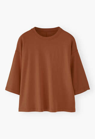 Drop-shoulder top, Chestnut, webstill