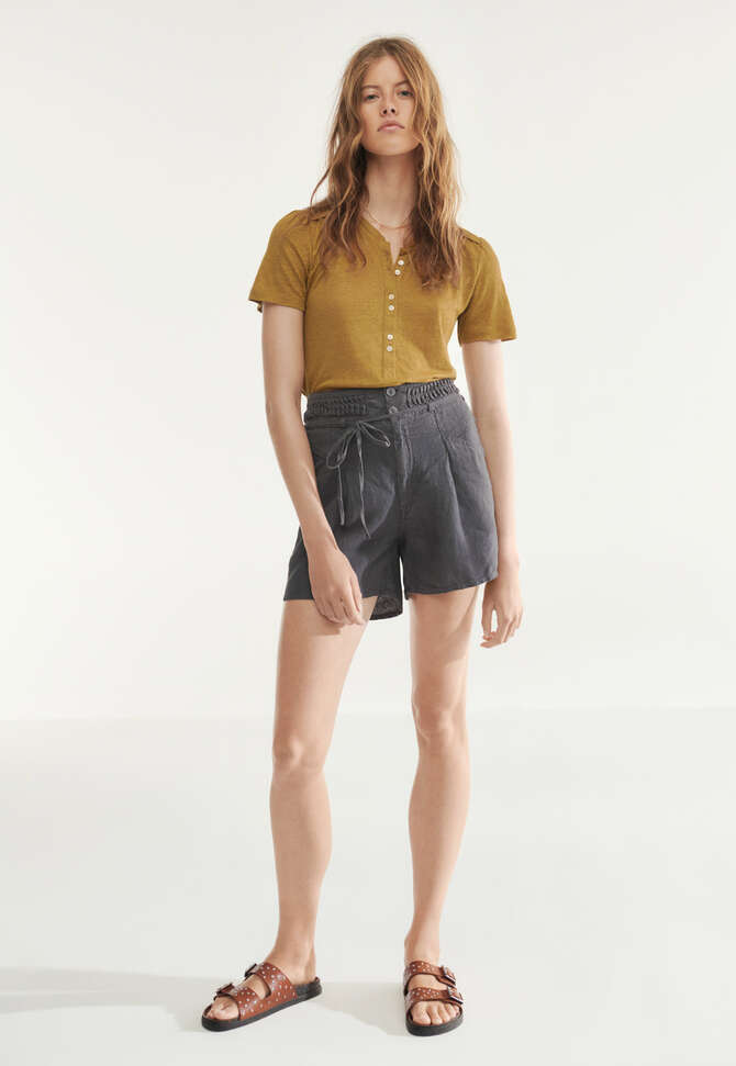 High-waisted shorts, Charcoal, completeTheLook