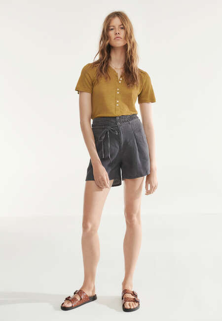 High-waisted shorts, Charcoal, completeTheLook