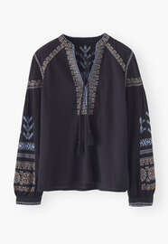 Embroidered blouse, Midnight, webstill