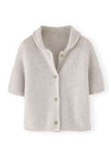 Waffle-stitch cardigan, Light grey, webstill