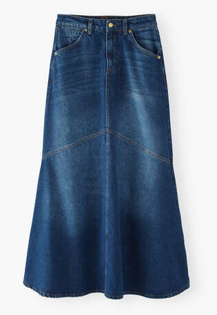 Flared denim maxi-skirt, Mid vintage, webstill