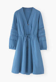 Drawstring dress, Bright blue, webstill