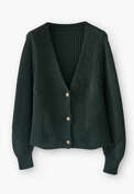 Rib-stitch cardigan, Forest green, webstill