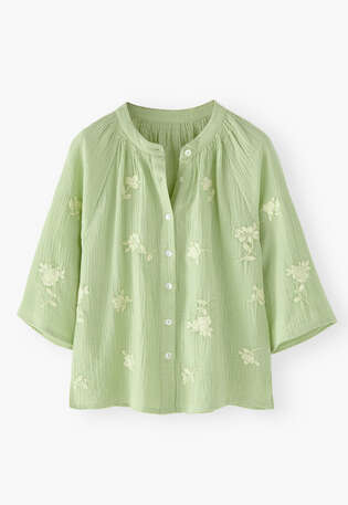 Embroidered blouse, Pistachio mint, webstill