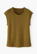 Knitted mesh-stitch top, Olive, webstill