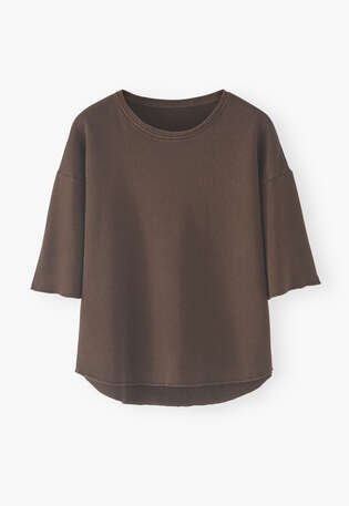 Loopback T-shirt, Plum brown, webstill