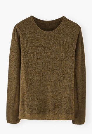 Flecked sweater, Ochre black, webstill