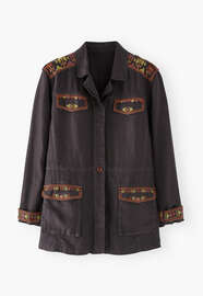 Embroidered jacket, Charcoal, webstill