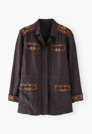 Embroidered jacket, Charcoal, webstill