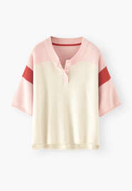 Colour-block sweater, Ecru pink, webstill