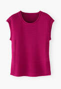 Knitted mesh-stitch top, Magenta, webstill
