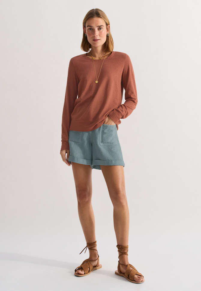 Long-sleeved top, Red clay, completeTheLook