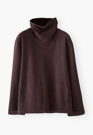 Funnel-neck sweatshirt, Aubergine, webstill