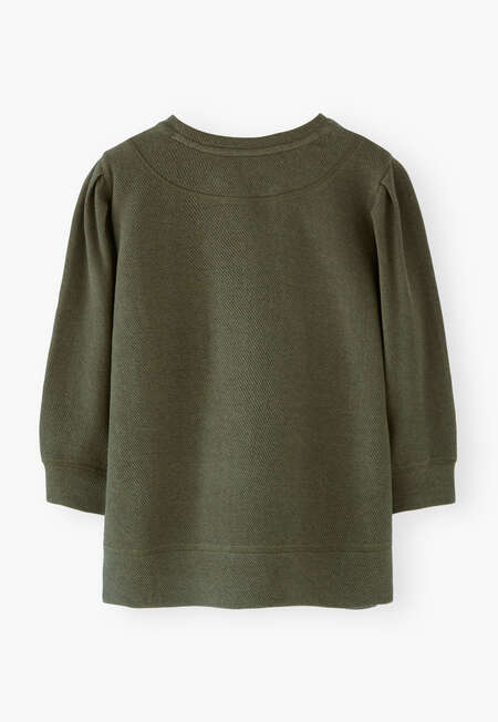 Pleat-sleeve sweatshirt, Dark green, completeTheLook
