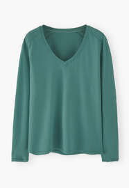 V-neck top, Teal, webstill