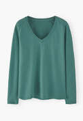 V-neck top, Teal, webstill