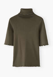 Ribbed roll-neck top, Dark forest, webstill