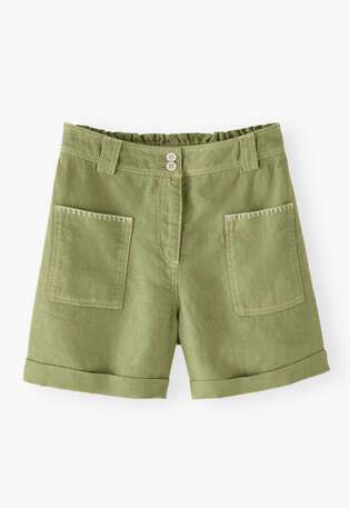 Patch-pocket shorts, Leaf green, webstill