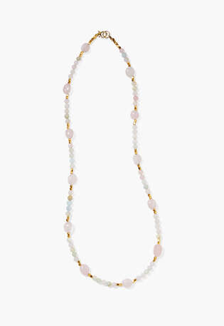 Beaded necklace, Rose quartz, webstill