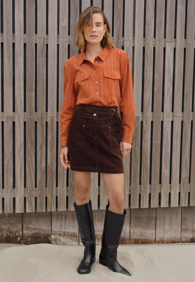 Striped shirt, Burnt orange, completeTheLook